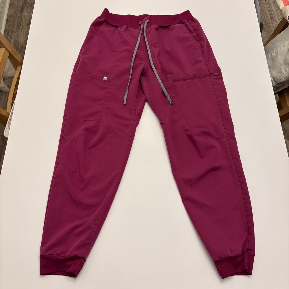 Fabletics Scrubs Womens Large Berry Jogger Pants Medical Nurse Cargo Stretch